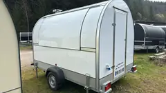 Remorque food truck coloris blanc, vue de côté